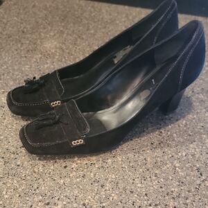 Elegant Black Suede Bandalinos Women's Loafers Size 11